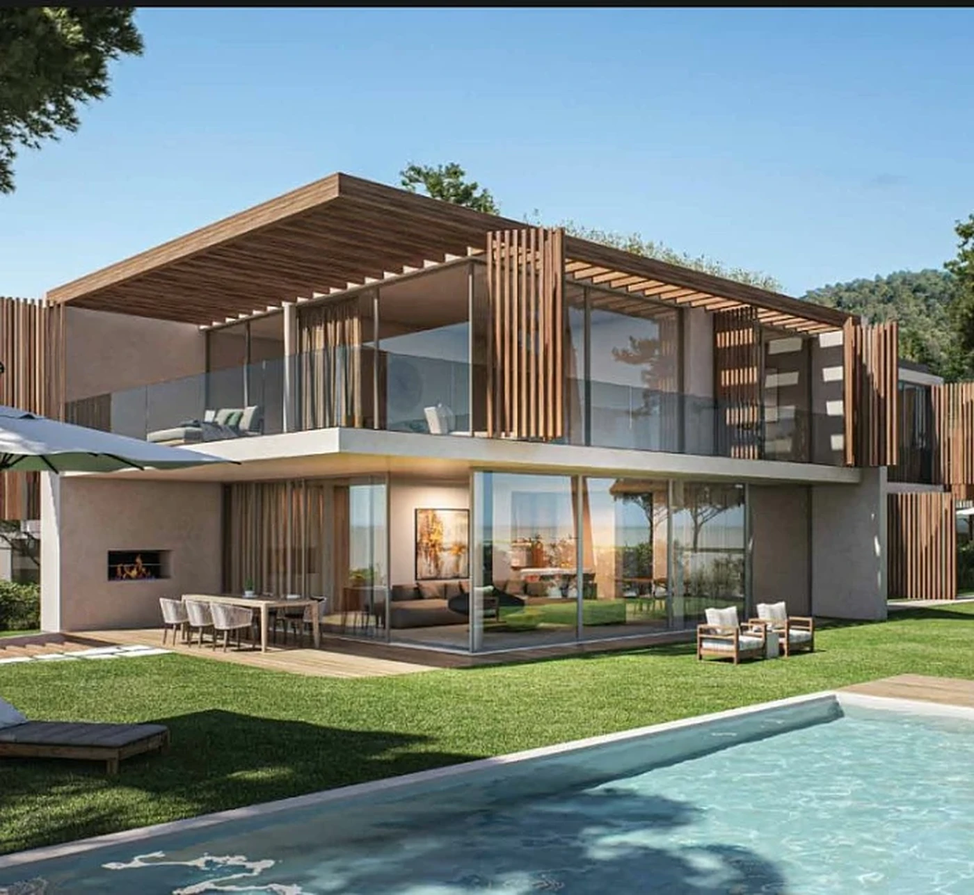 Vivenda de arquitetura contemporânea com piscina e jardim, Sintra