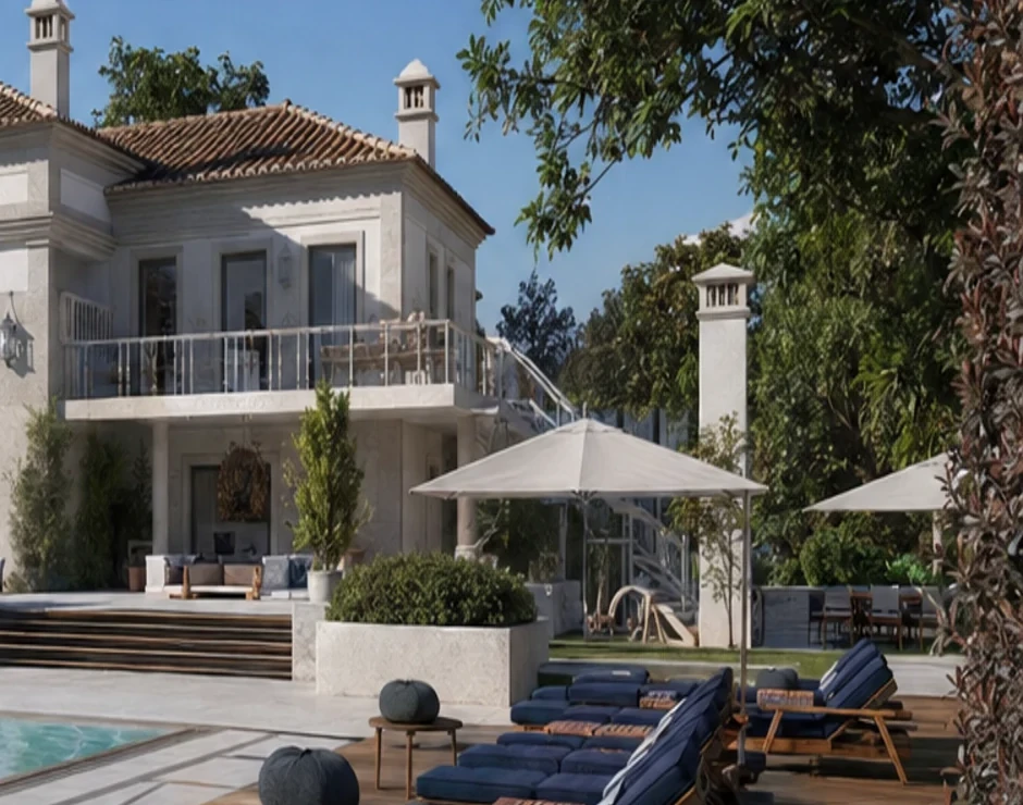 Palacete clássico de arquitetura tradicional portuguesa com jardim, Estoril